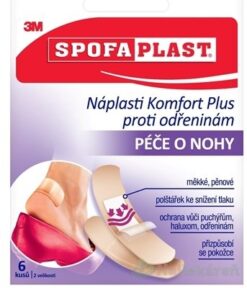 3M SPOFAPLAST č.187 Náplasti Komfort Plus, proti odreninám, starostlivosť o nohy, 2 veľkosti, 1x6 ks 3M www.bohre.sk