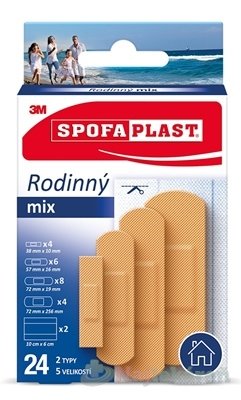 3M SPOFAPLAST č.603 Náplasti Rodinný mix 2 typy, 5 veľkostí, 24ks 3M www.bohre.sk