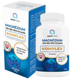 ADAMpharm Magnézium+B1+B6+B12+Draslík Komplex 60 kapsúl ADAMPHARM www.bohre.sk