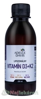 ADELLE DAVIS Lipozomálny VITAMÍN D3+K2 200 ml Adelle Davis www.bohre.sk