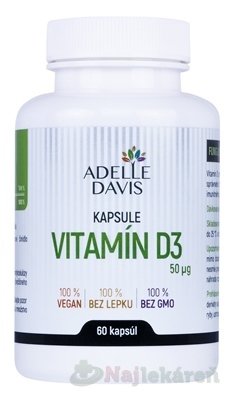 ADELLE DAVIS VITAMÍN D3 50 mcg 60 kapsúl Adelle Davis www.bohre.sk
