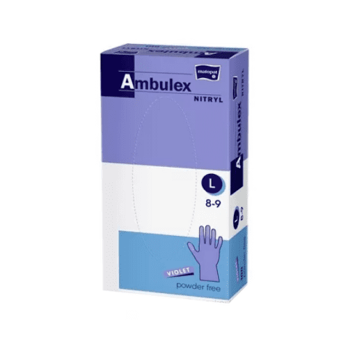 AMBULEX Vyšetrovacie a ochranné rukavice L fialové 100 ks Ambulex www.bohre.sk