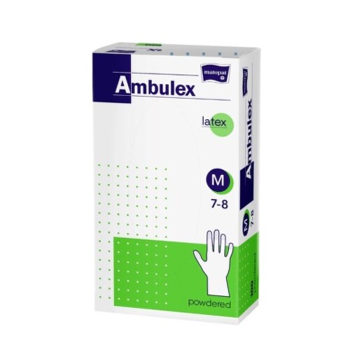 AMBULEX rukavice latexové veľkosť M 100 kusov Ambulex www.bohre.sk