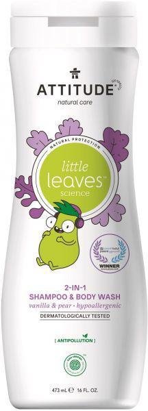 ATTITUDE Detské telové mydlo a šampón (2v1) Little leaves s vôňou vanilky a hrušky 473 ml Attitude www.bohre.sk