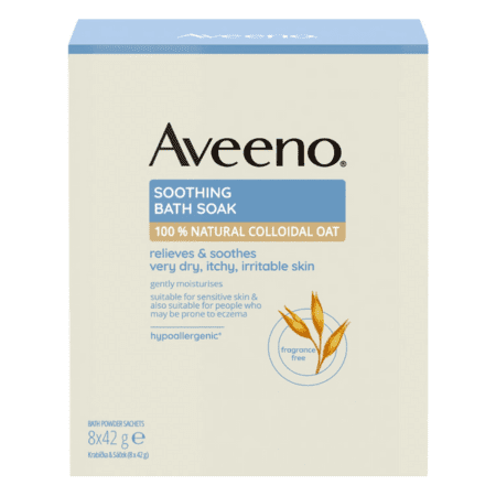 AVEENO Upokojujúci ovsený kúpeľ vrecúška 8 x 42 g AVEENO www.bohre.sk