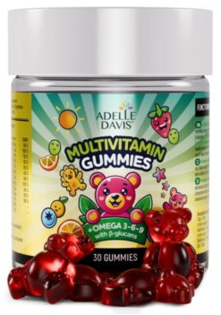Adelle Davis MULTIVITAMIN GUMMIES+Omega+glucans želatínové medvedíky banán-čučoriedka 30ks Adelle Davis s.r.o. www.bohre.sk