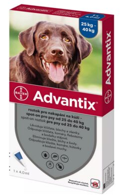 Advantix spot-on 4,0ml pipeta proti blchám a kliešťom pre psy od 25 do 40kg Advantix www.bohre.sk