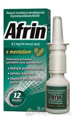 Afrin 0,5 mg/ml nosový sprej s mentolom 15 ml Afrin www.bohre.sk