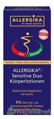 Allergika Sensitive Duo Lipolotio Sensitive 200 ml + Hydrolotio Sensitive 200 ml darčeková sada Allergika www.bohre.sk