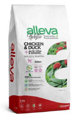 Alleva HOLISTIC cat kitten chicken & duck & aloe vera & gingseng granule pre mačiatka 5kg Alleva www.bohre.sk