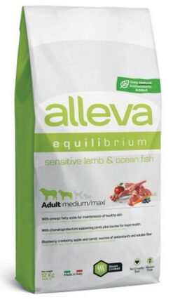 Alleva SP EQUILIBRIUM dog adult sensitive medium & maxi lamb & ocean fish 12kg Alleva www.bohre.sk
