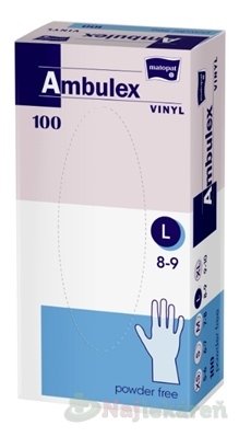 Ambulex Vinyl Rukavice vinylové nesterilné nepúdrované 100 ks Ambulex www.bohre.sk