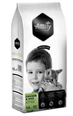 Amity CATS Premium KITTEN Chicken and Rice granule pre mačiatka s kuraťom a ryžou 1,5kg Amity www.bohre.sk