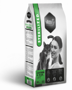 Amity CATS Premium STERILIZED Chicken and Rice granule pre kastrované mačky 10kg Amity www.bohre.sk