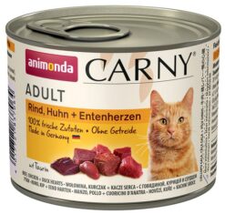 Animonda CARNY® cat Adult hovädzie, kura a kačacie srdiečka konzervy pre mačky 6x200g ANIMONDA www.bohre.sk