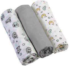 BABYONO Plienky mušelínové (70x70 cm) - Super soft 3 ks - Šedá BABYONO www.bohre.sk