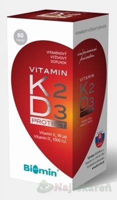 BIOMIN VITAMIN K2 + D3 PROTECT, 60 ks BIOMIN www.bohre.sk