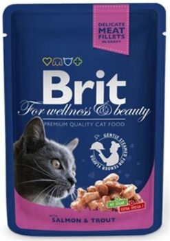 BRIT Premium cat Kapsička Adult Salmon & Trout 100g BRIT www.bohre.sk