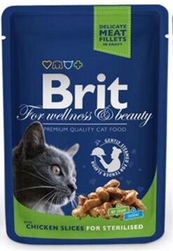 BRIT Premium cat Kapsička Sterilised Chicken Slice 100g BRIT www.bohre.sk