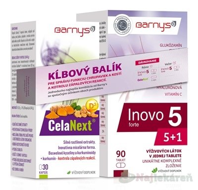 Barny's kĺbový balík Celadrin Forte 60 tabliet + Inovo 5 forte 90 tabliet Barny´s www.bohre.sk