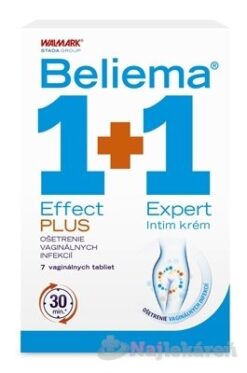 Beliema Effect PLUS + Expert Intim krém 1+1,vaginálne tablety 7 ks + intímny krém 30 ml Beliema www.bohre.sk