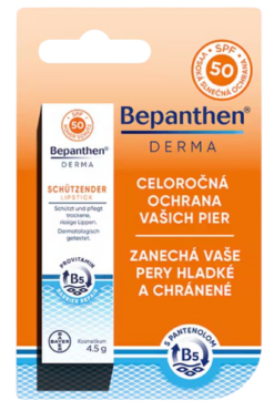 Bepanthen Derma balzam na pery SPF50 4,5 g BEPANTHEN www.bohre.sk