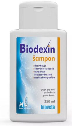 Biodexin šampón s chlorhexidínom pre psy a mačky 250ml Bioveta www.bohre.sk