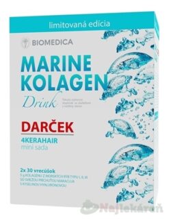 Biomedica Marine kolagen drink + Darček vrecúška 2 x 30 vreciek + darček mini sada 4Kerahair Biomedica www.bohre.sk