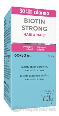 Biotin Strong Hair & Nail 60 + 30 tabliet Vitabalans Oy www.bohre.sk