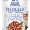 Brit Care cat Sterilized Fillets in Jelly with Hearty Duck & Tender Turkey kapsičky pre mačky 24x85g BRIT www.bohre.sk