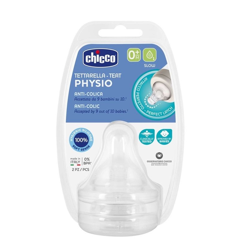 CHICCO Cumlík na fľašu Perfect 5/Well-Being fyziologický pomalý prietok 2 ks, 6m+ CHICCO www.bohre.sk