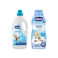 CHICCO Prostriedok prací detský Sensitive 1,5 l + Aviváž konc. Sladký Púder 750 ml CHICCO www.bohre.sk