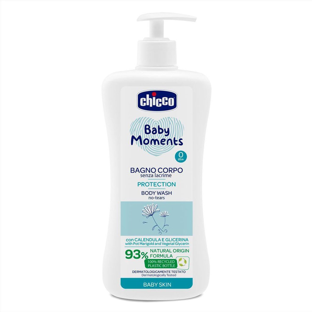 CHICCO Šampón na telo s dávkovačom Baby Moments Protection 93% prírodných zložiek 750 ml CHICCO www.bohre.sk