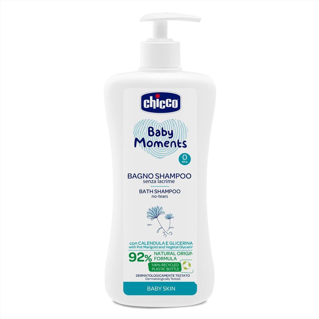 CHICCO Šampón na vlasy a telo s dávkovačom Baby Moments 92 % prírodných zložiek 750 ml CHICCO www.bohre.sk