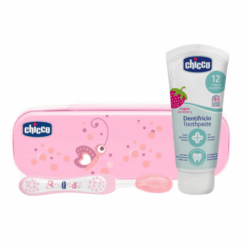 CHICCO Set zubná kefka a pasta ružový 12m+ set CHICCO www.bohre.sk