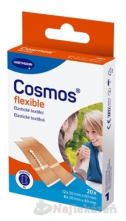 COSMOS Flexible náplasť na rany elastická textilná 2 veľkosti 20ks Hartmann - Rico www.bohre.sk
