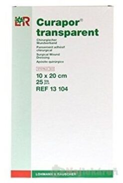 CURAPOR KRYTIE NA RANY TRANSPARENT 10x20cm sterilné, vodeodolné 25 ks Curapor www.bohre.sk