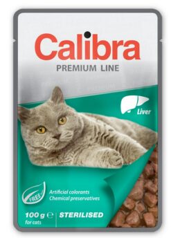 Calibra Premium cat Sterilised pečeň v omáčke kapsičky pre mačky 24x100g Calibra www.bohre.sk
