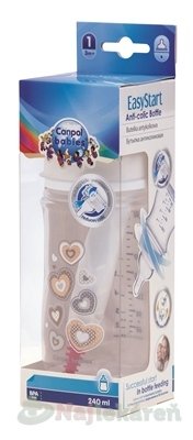 Canpol babies Fľaša sa širokým hrdlom Newborn baby 240ml béžová Canpol Babies www.bohre.sk
