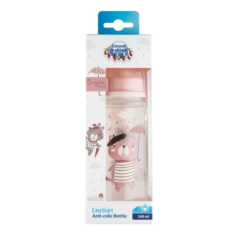 Canpol babies fľaša sa širokým hrdlom Bonjour Paris růžová 240ml Canpol Babies www.bohre.sk