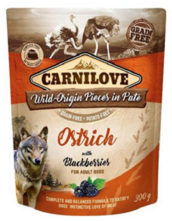 Carnilove dog Paté pštros s černicami kapsičky pre psy 12x300g CARNILOVE www.bohre.sk