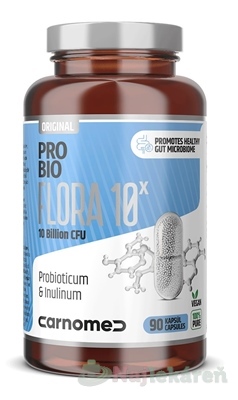 CarnoMed PROBIO Flora 10x probiotikum na podporu imunity (10 kmeňov bakteriálnych kultúr) 90cps CARNOMED www.bohre.sk