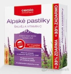 Cemio Alpské pastilky Šalvia a Vitamín C 40 pastilek Green Swan www.bohre.sk