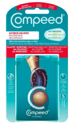 Compeed NÁPLASŤ ŠPORT na pľuzgiere na chodidlách gélová 5ks Compeed www.bohre.sk
