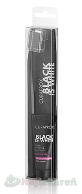 Curaprox Black is White 5460 Ultra Soft zubná kefka + bieliaca pasta s aktívnym uhlím a hydroxylapatitom 8 ml darčeková sada CURAPROX www.bohre.sk