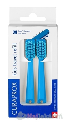 Curaprox Kids Travel Refill CS 5500 Modré Ultra soft náhradné hlavičky 2 ks CURAPROX www.bohre.sk