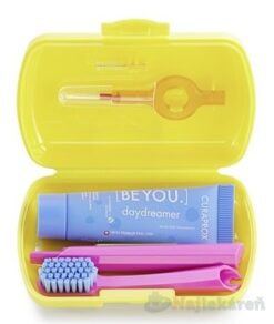 Curaprox Travel Set zubná kefka + CPS medzizubné kefky 2 ks + zubná pasta 10 ml darčeková sada, žltý CURAPROX www.bohre.sk