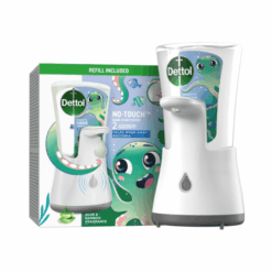 DETTOL Kids Dobrodruh bezdotykový dávkovač mydla + náplň 250 ml + samolepky Dettol www.bohre.sk