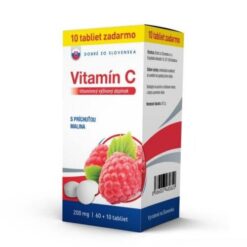 DOBRÉ Z SK Vitamín C 200 mg príchuť malina 60 + 10 tabliet ZADARMO Dobré z SK www.bohre.sk