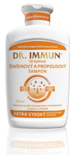 DR. IMMUN Ženšeňový a propolisový šampón 25 bylinný 250ml NATUR PRODUKT www.bohre.sk